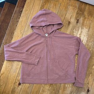 Women's Mauve Zip Up Hoodie Sweater Medium